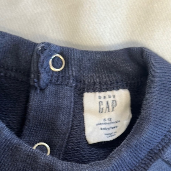 GAP Blue One Piece Romper with Ribbed Cuffs and dinosaur design - Picture 2 of 4